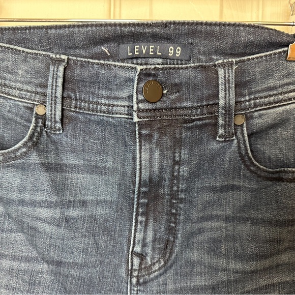 Anthro LEVEL 99 Tanya High Rise Ultra Skinny Denim Jeans In Elegant Lace Trim - Picture 8 of 13